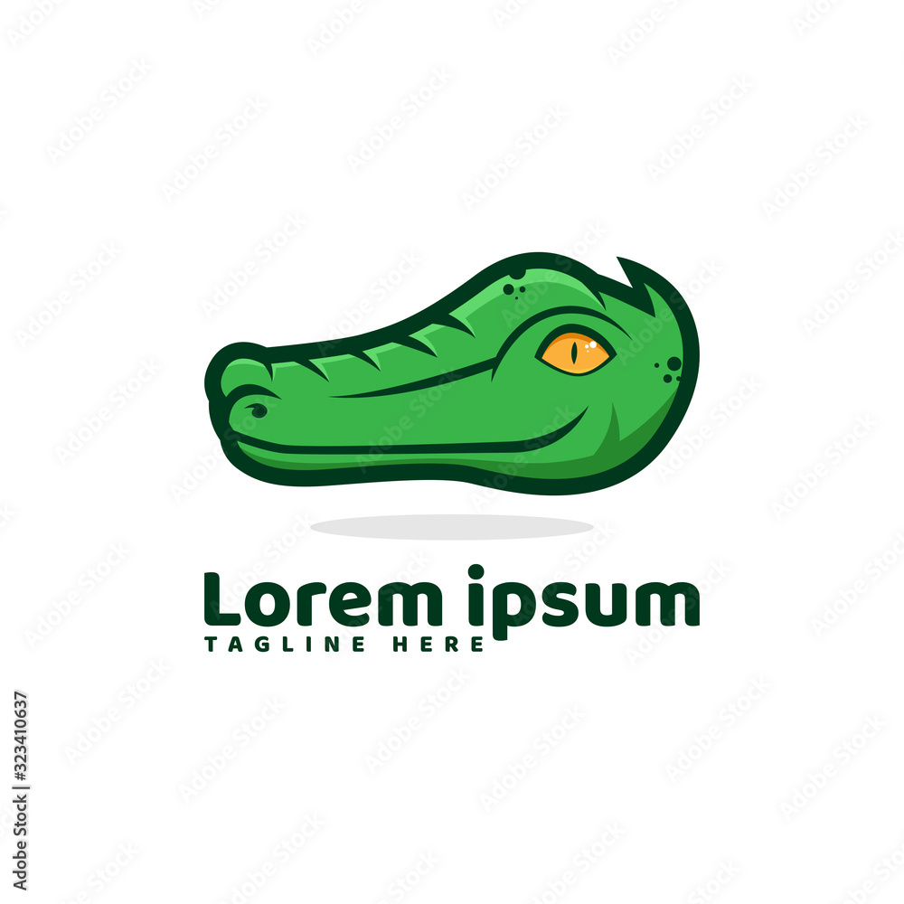 Naklejka premium Crocodile Head Logo Vector Icon Illustration