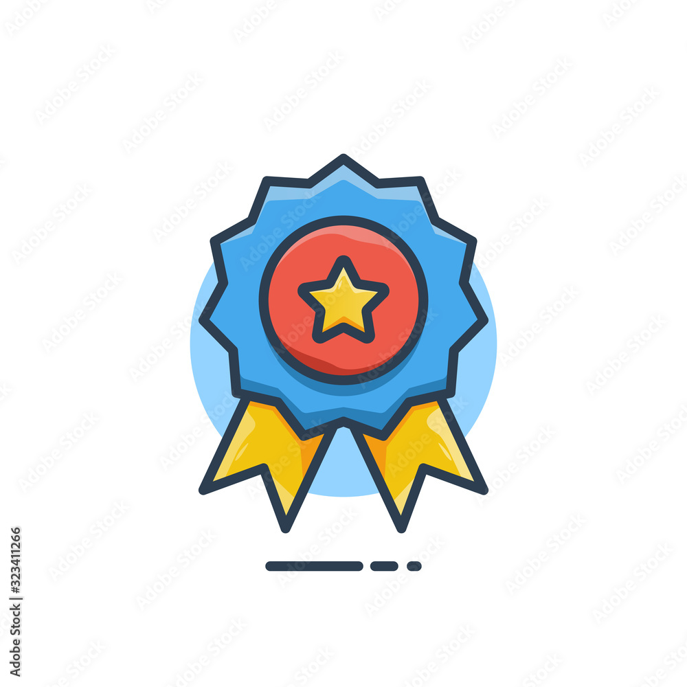 Unique flying Achievement flat badge icon vector for website Unique flying Achievement flat badge icon vector for website