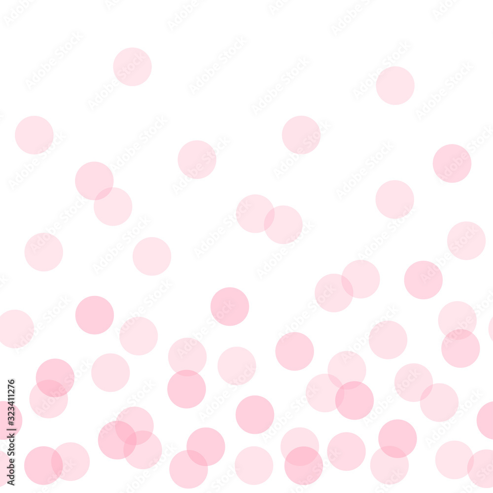 Seamless vector boarder polka dot pattern with flat candy pink ...