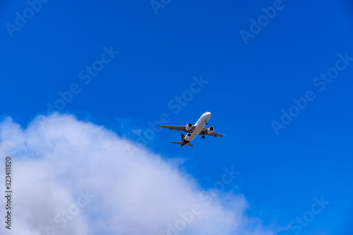 aircraft fly pass through giant smoke