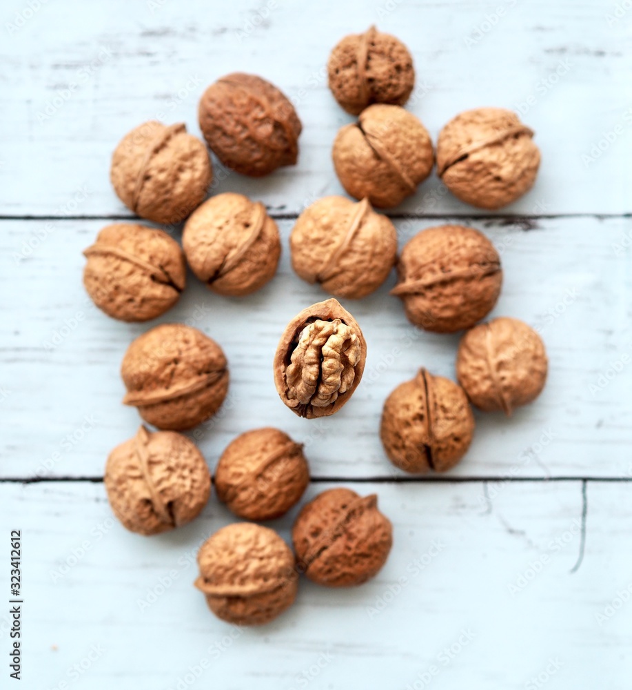 walnuts on white background walnuts on white background