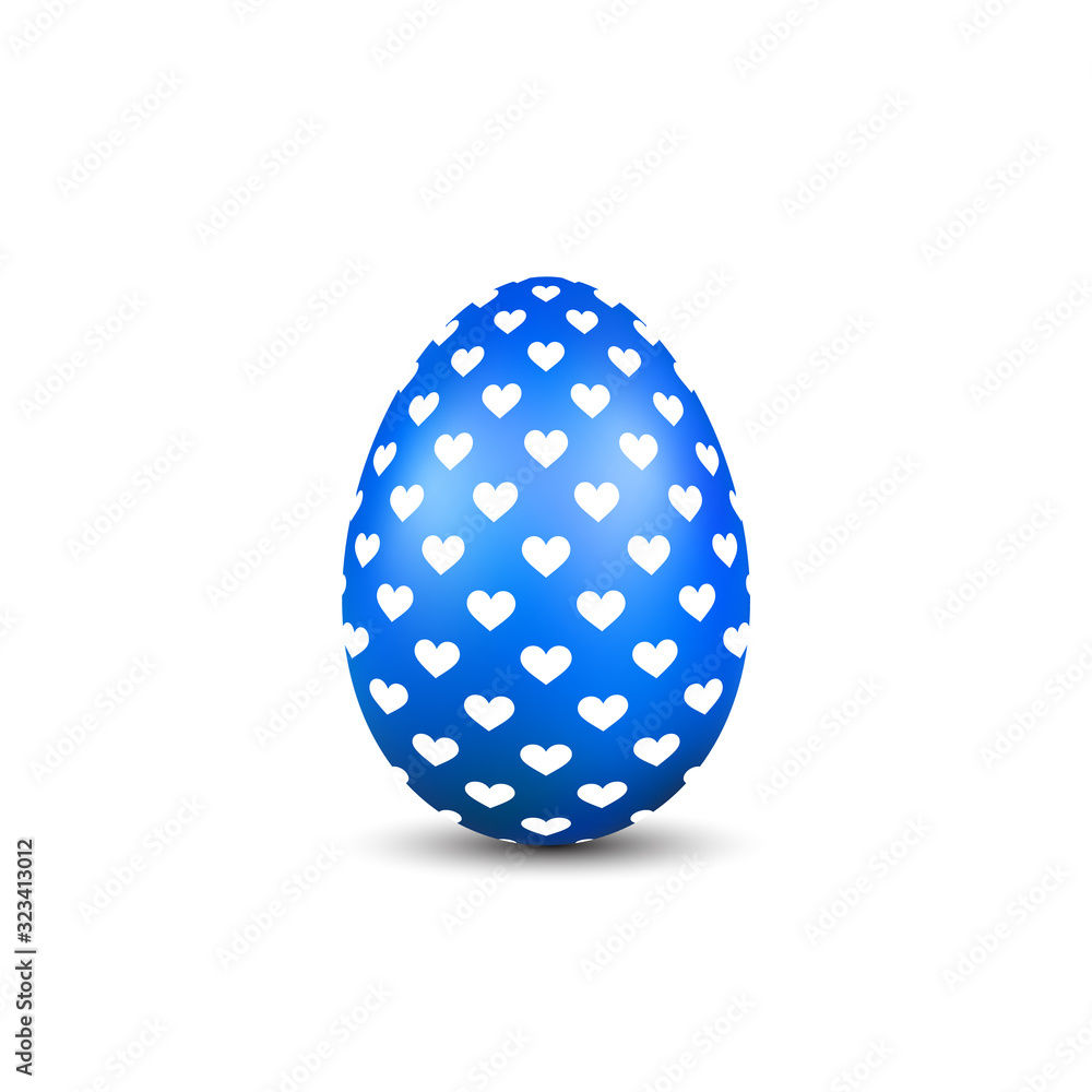 Easter egg 3D icon. Blue color egg, isolated white background. Bright realistic design, decoration for Happy Easter celebration. Holiday element. Shiny pattern. Spring symbol. Vector illustration Easter egg 3D icon. Blue color egg, isolated white background. Bright realistic design, decoration for Happy Easter celebration. Holiday element. Shiny pattern. Spring symbol. Vector illustration