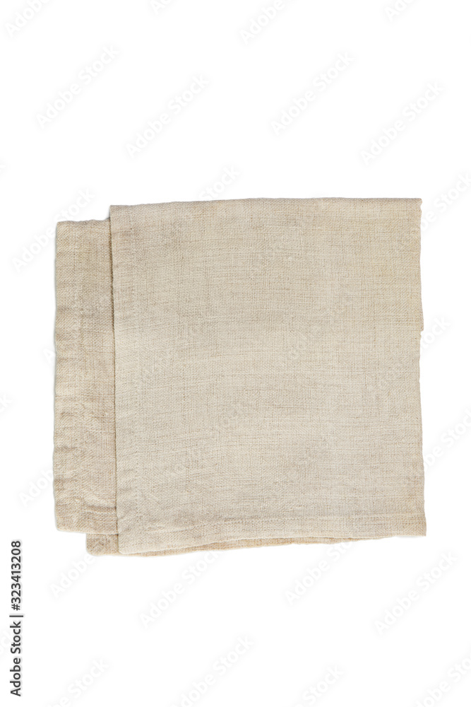 natural color linen serviette isolated on a white background natural color linen serviette isolated on a white background