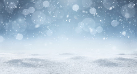 Empty panoramic winter background with copy space