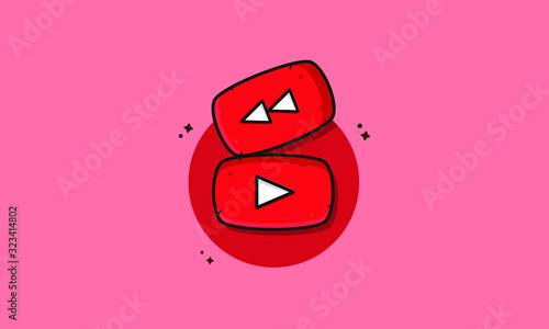 Play and Rewind Button Vector Icon Illustration. Play and Rewind Button Vector. Flat Cartoon Style Suitable for Web Landing Page, Banner, Flyer, Sticker, Wallpaper, Background