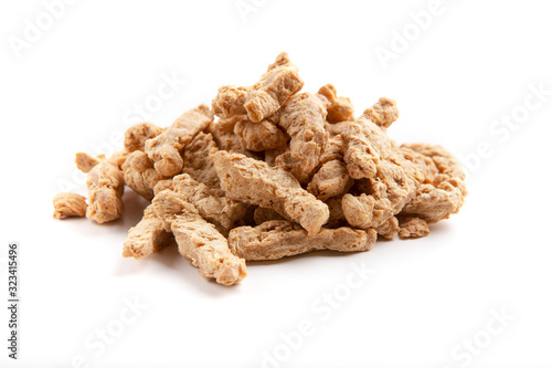 Alternative soy meat pile isolated on white background