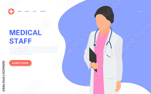 Medical staff web banner. Healthcare and medical education concept.