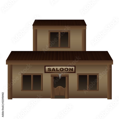 Western saloon icon. Cartoon of western saloon vector icon for web design isolated on white background