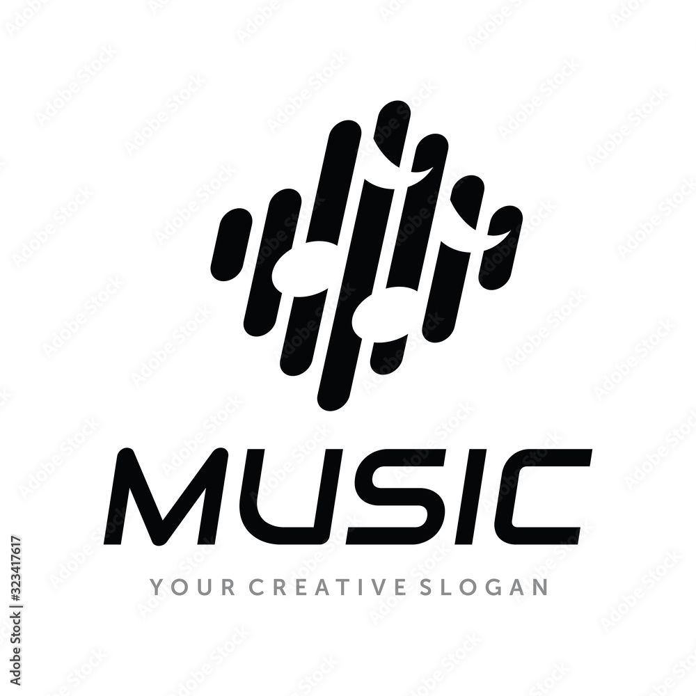 Music Logo, Audio Technology Logo, Note Music, Music Record Logo, Sound ...
