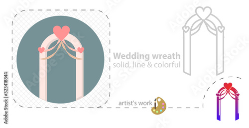 wedding flat icon. line icon