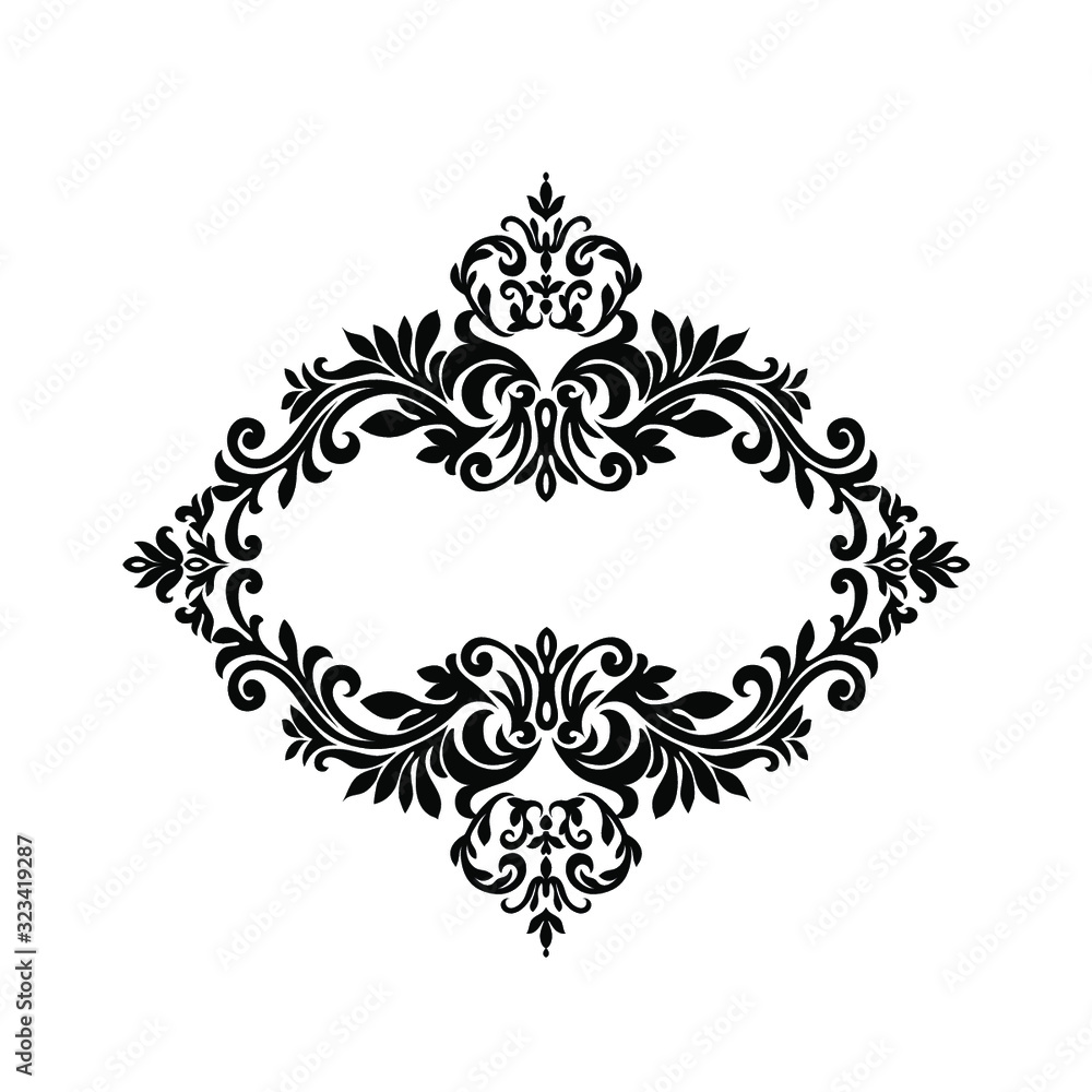 Oriental vector damask patterns for greeting cards and wedding invitations.