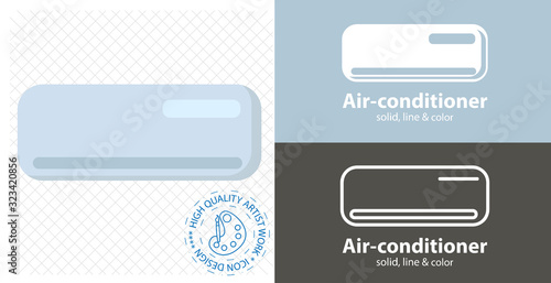 Air conditioner flat icon. line icon