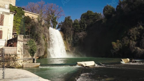 Scenic waterfall of Isola del Liri, small town in the province of Frosinone, Lazio, central Italy photo