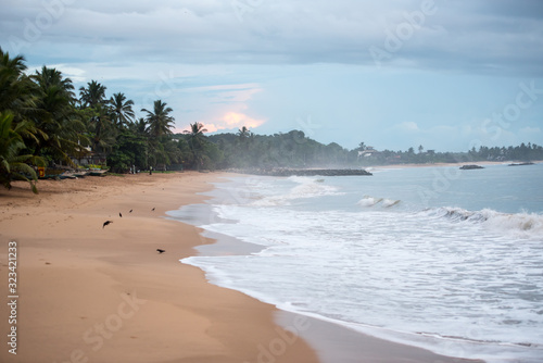 Sunset in the beach of Tangalle, Sri Lanka.