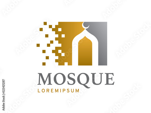 Mosque logo template design, icon, symbol