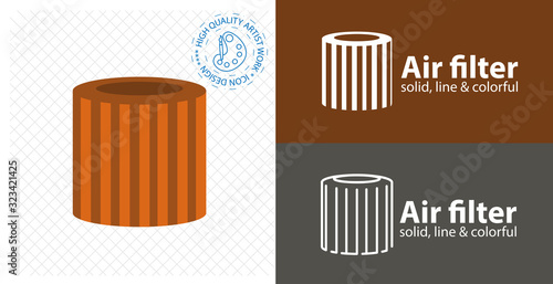 air filter flat icon. line icon