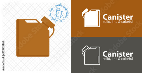 canister flat icon. line icon