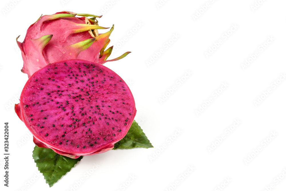 Red Dragon fruit,Pitaya or Pitahaya isolated on a white background, fruit healthy concept Red Dragon fruit,Pitaya or Pitahaya isolated on a white background, fruit healthy concept