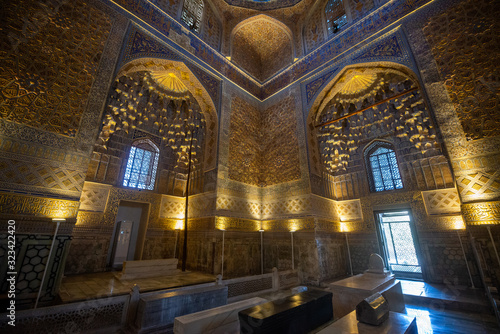 Interior of Gur Emir mausoleum of the asian famous historical personality Tamerlane or Amir Timur in Samarkand  Uzbekistan