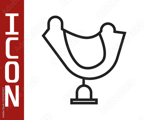 Black line Wild west saddle icon isolated on white background. Vector Illustration