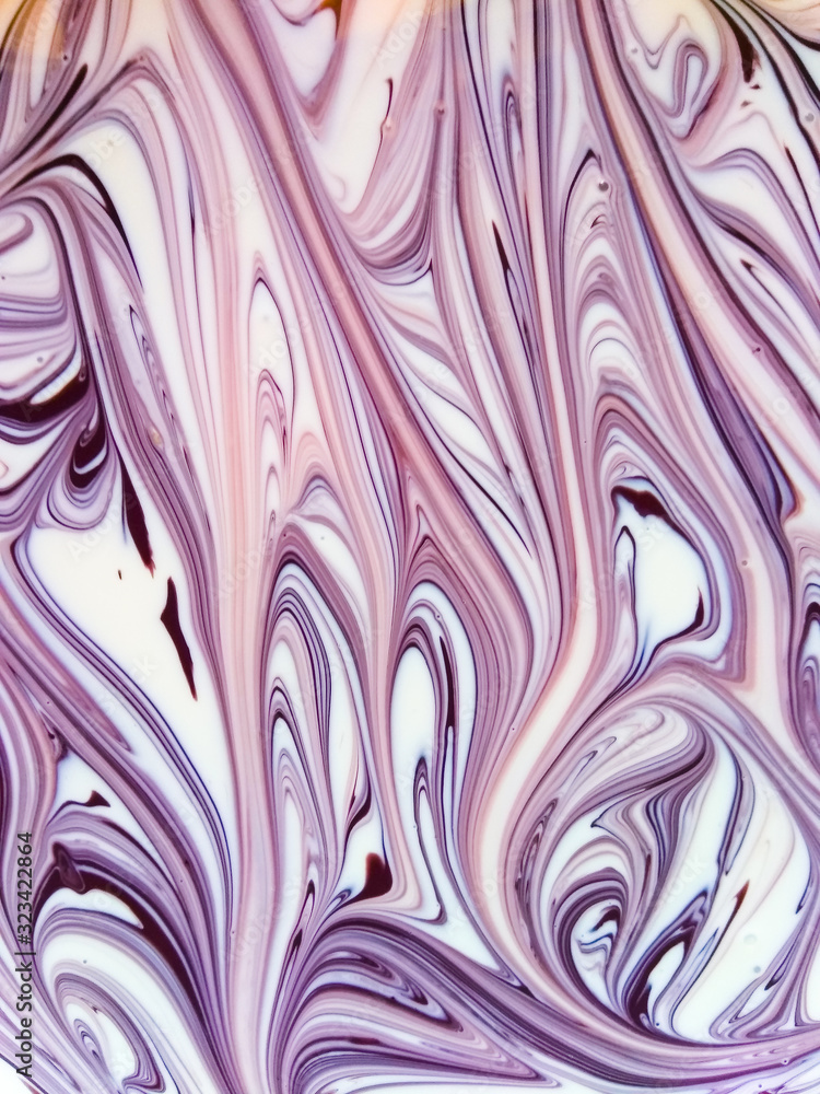 Beautiful patterns when mixing paints of different colors.