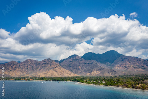 view on island with mountains