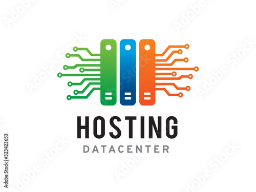 Hosting logo template design, icon, symbol