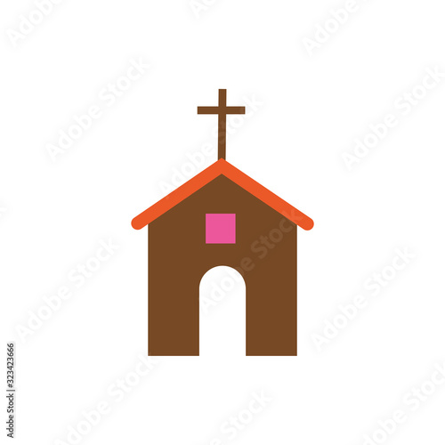 church religious building flat style