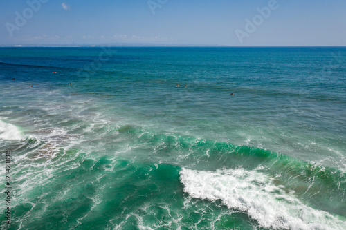 aerial view on ocean waves