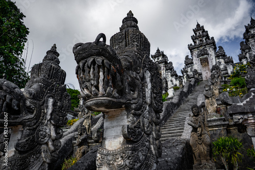 dragon statue at temple in indonesia