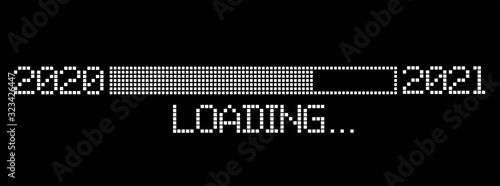 pixelated progress bar year 2020 to 2021 loading vector illustration