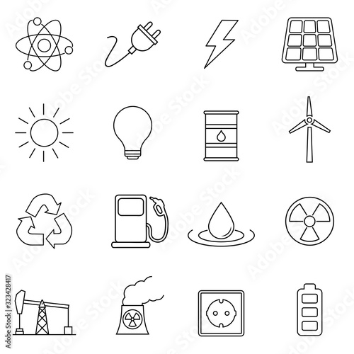 Power symbol line icon on white background vector illustration. Simple mono linear pictogram pack. Logo concept, web graphics.