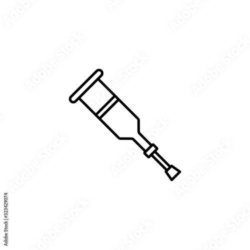 Crutches traumatology icon. Simple line, outline vector elements of traumatology icons for ui and ux, website or mobile application