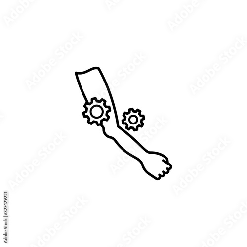 Hand arm gear icon. Simple line, outline vector elements of traumatology icons for ui and ux, website or mobile application
