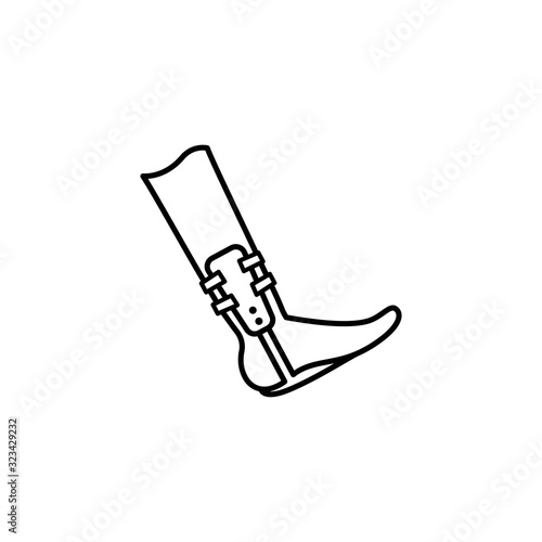 Leg foot bandage crack icon. Simple line, outline vector elements of traumatology icons for ui and ux, website or mobile application
