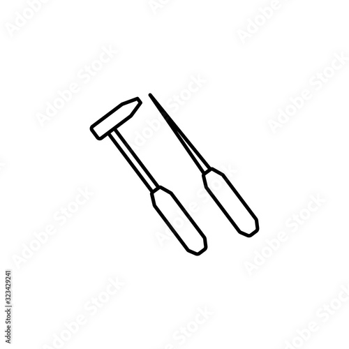 Tools hammer icon. Simple line, outline vector elements of traumatology icons for ui and ux, website or mobile application