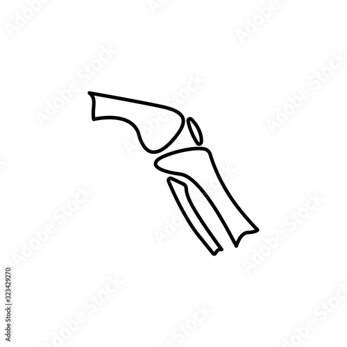 Bones joint knee leg icon. Simple line, outline vector elements of traumatology icons for ui and ux, website or mobile application