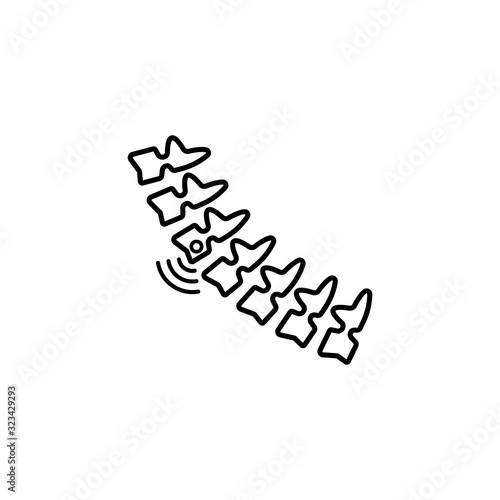 Backbone lumbar spine vertebra icon. Simple line, outline vector elements of traumatology icons for ui and ux, website or mobile application