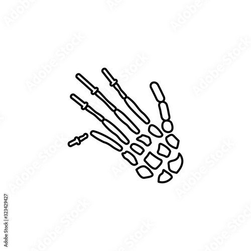 Fingers fracture bones icon. Simple line, outline vector elements of traumatology icons for ui and ux, website or mobile application