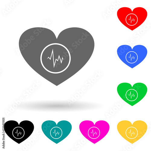 palpitation multi color style icon. Simple glyph, flat vector of human parts icons for ui and ux, website or mobile application