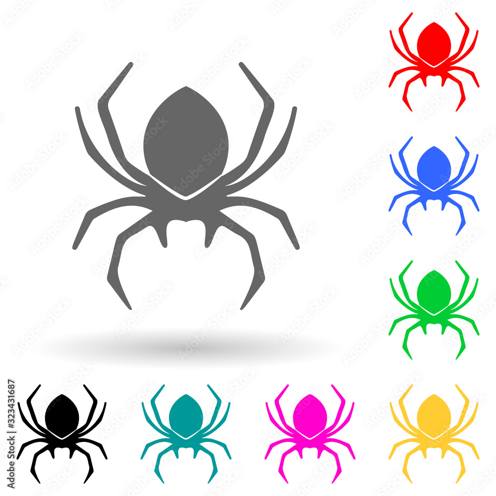 spider multi color style icon. Simple glyph, flat vector of insect icons for ui and ux, website or mobile application