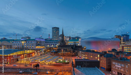 city skyline of Birmingham business district, West midlands, UK photo