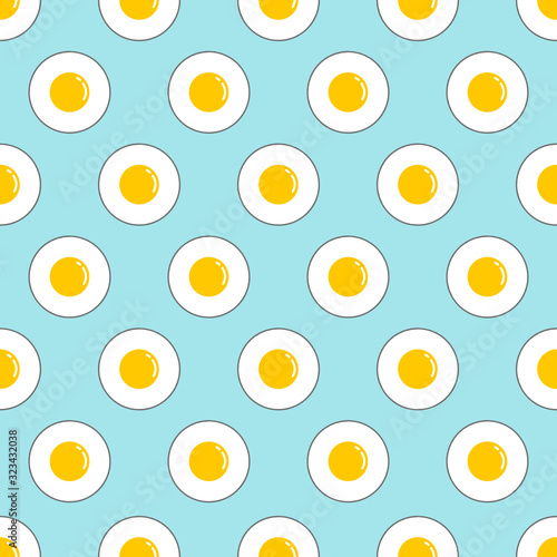 Fried Egg seamless pattern background.