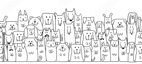 Funny dogs family, seamless pattern for your design