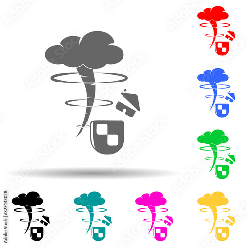 hurricane at home multi color style icon. Simple glyph, flat vector of insurance icons for ui and ux, website or mobile application