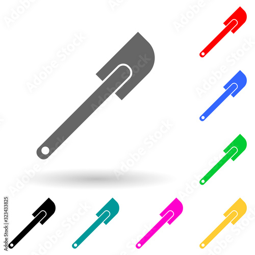silicone scapula multi color style icon. Simple glyph, flat vector of kitchen tools icons for ui and ux, website or mobile application
