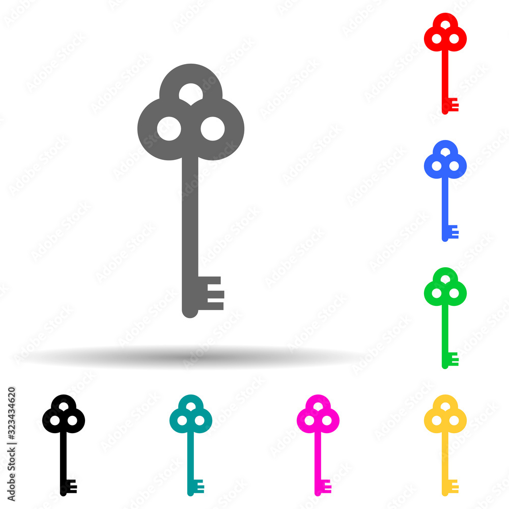 key multi color style icon. Simple glyph, flat vector of lock and keys icons for ui and ux, website or mobile application key multi color style icon. Simple glyph, flat vector of lock and keys icons for ui and ux, website or mobile application