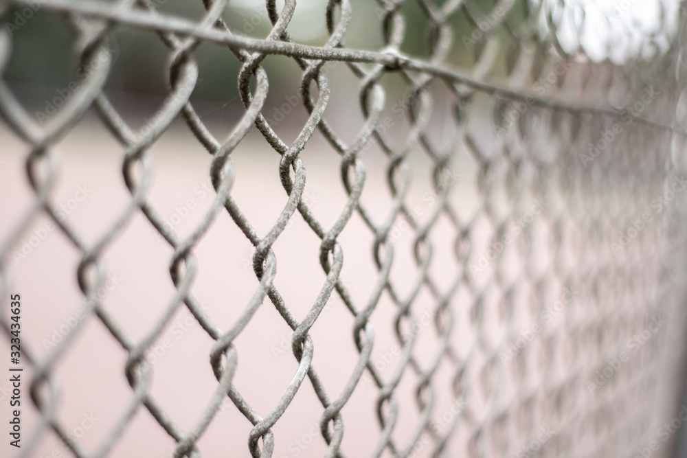 Naklejka premium Alter Maschendrahtzaun mit Moos