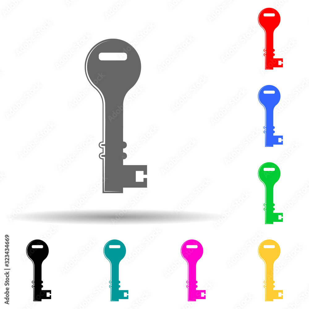 key multi color style icon. Simple glyph, flat vector of lock and keys icons for ui and ux, website or mobile application key multi color style icon. Simple glyph, flat vector of lock and keys icons for ui and ux, website or mobile application