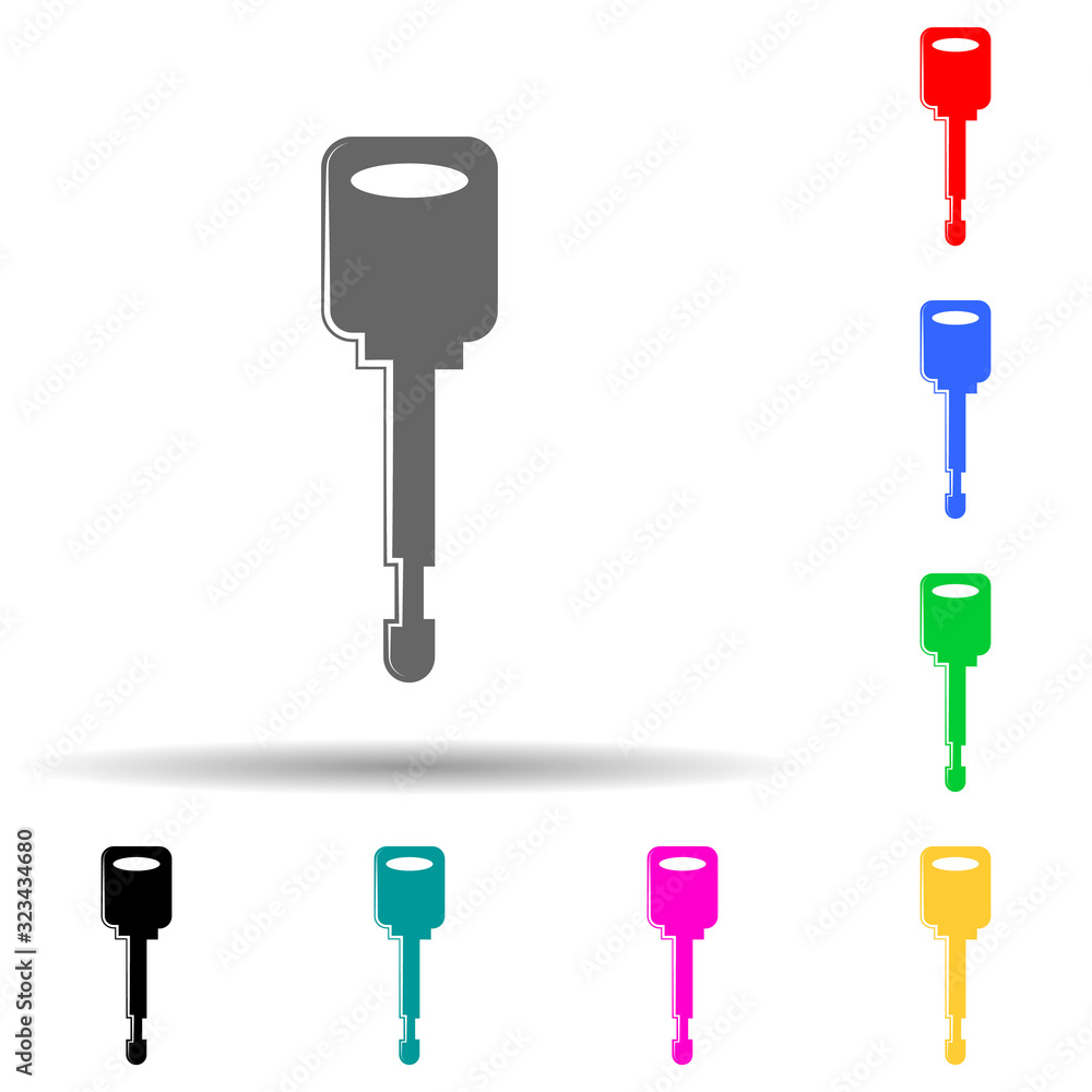 key multi color style icon. Simple glyph, flat vector of lock and keys icons for ui and ux, website or mobile application key multi color style icon. Simple glyph, flat vector of lock and keys icons for ui and ux, website or mobile application